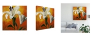 Trademark Global Pablo Esteban White Flower Over Orange Light 1 Canvas Art - 15.5" x 21"